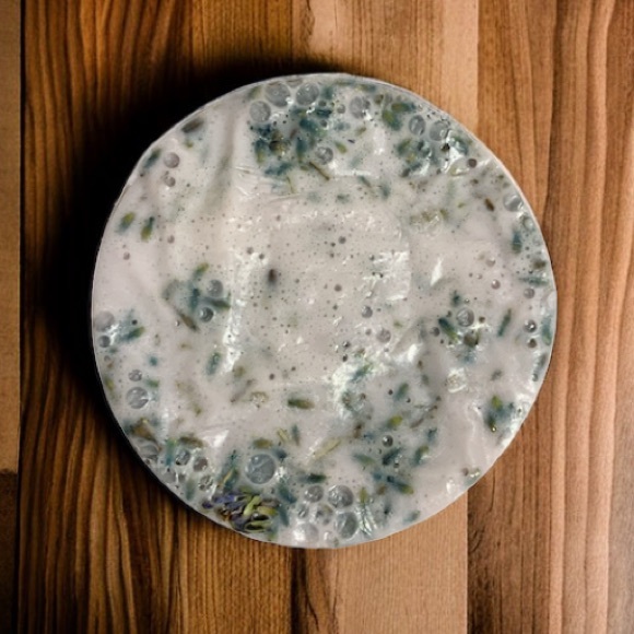 Hand Crafted Loofah Shea Butter Soap - JuJuBee Vanilla Scent (Teal Rectangle) - Picture 7 of 7